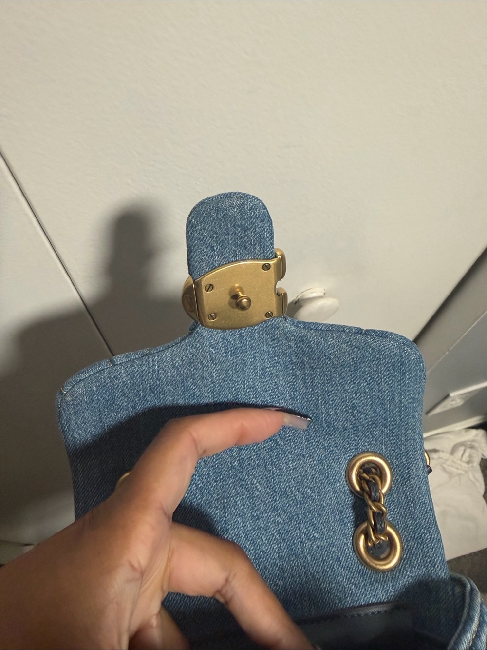 COACH Quilted Denim Tabby Small Backpack - Picture 3 of 14